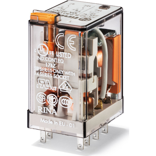 10 stk Finder stikbensrelæ plug-in 2CO 10A 110VAC billede