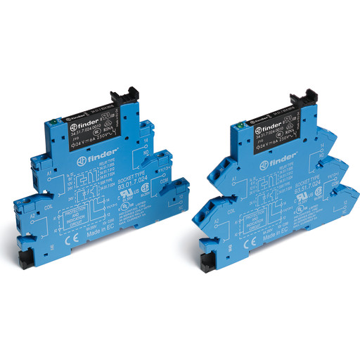 Finder interfacerelæ 1CO 6A 24VAC/DC m/skruemontage billede