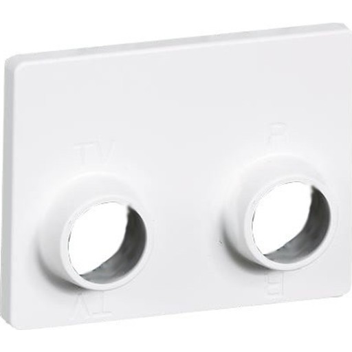 OPUS 66, Afdkning til antenneudtag med 2 stk. IEC-stik (TV/radio), 1 modul, hvid - Lauritz Knudsen