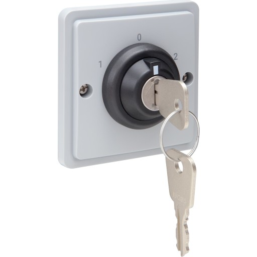 Nøkkelbryter, 16A, IP55, grå Backuptype - El