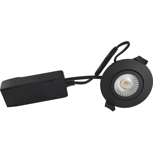 Nordtronic Low Profile ECO downlight, matt  sort, 2700K