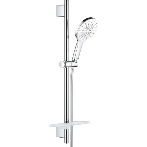 GROHE Rainshower SmartActive brusestangsæt hvid, 600mm med vægholdere, StarLight-krombelægning