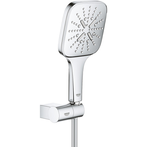 GROHE Rainshower SmartActive CUBE håndbrusersæt med håndbruser holder, Silverflex bruseslange 1.500 mm, krom