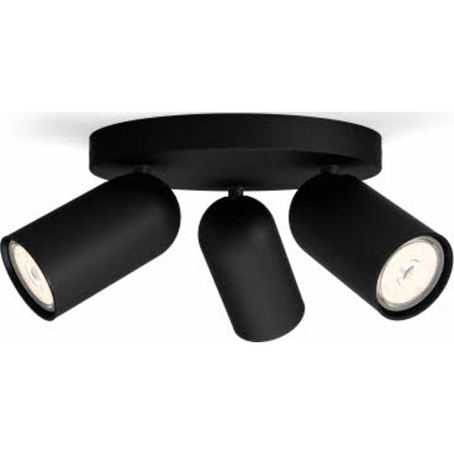 Philips myLiving Pongee Round spotlampe, sort billede