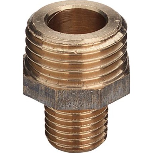 10 stk 1/2" x 3/8" Red Goods Silisium Bronse Gjengede Fittings Adapter Nippel Backuptype - VVS