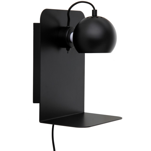 Frandsen Ball vvägglampa med USB, svart