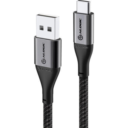 Ladekabel USB-A til USB-C på 1,5 meter, mellomgrå