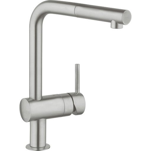 Grohe Minta kkkenarmatur, 360 graders L-tud, 1-grebs, Supersteel