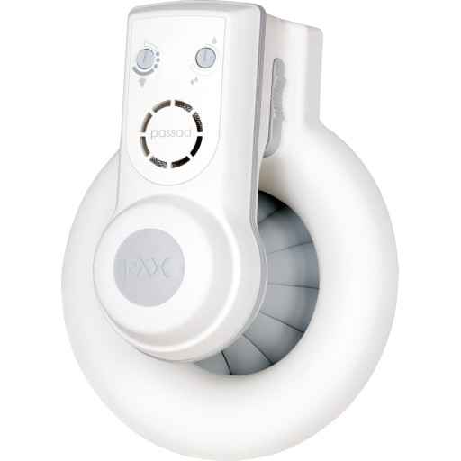 FRESH Ventilator Pax Passad 31 til væg med vindstop, fugtstyring, lys-(PIR) sensor og timerfunktion. Luftmgd. 95m³/h, mål Ø172x210/Ø100mm