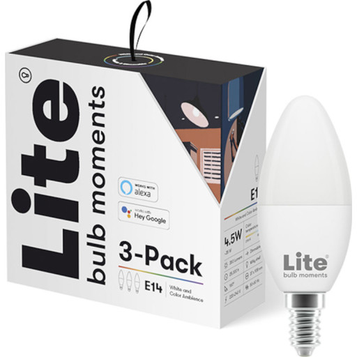 Lite bulb moments E14 kertepære, 2700K-6500K, 5W, 3-pak billede