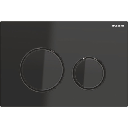 Geberit Sigma 50 Round betjeningsplade, sort glas/sort krom billede