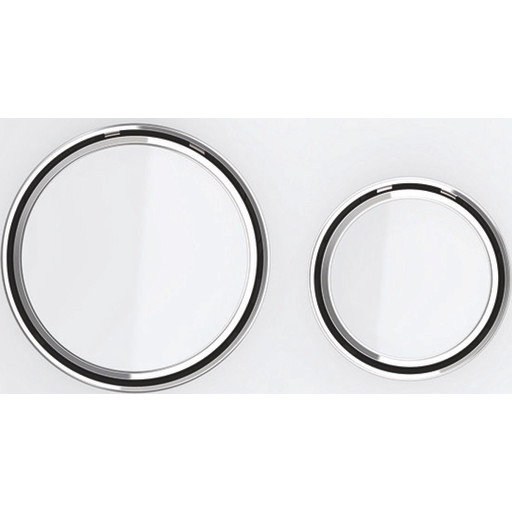 Geberit Sigma 50 Round betjeningsplade, hvidt glas/krom billede