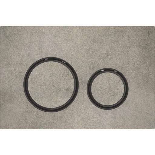 Geberit Sigma 50 Round betjeningsplade, betonlook/sort krom billede