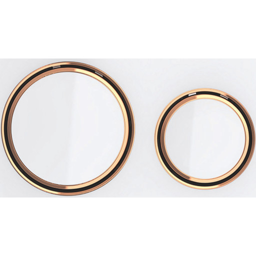 Geberit flush plate Geberit Sigma21 actuator, front, white glass, rings: red gold [1]