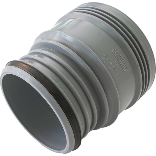 Wavin 110 mm grå PP-afløbserstatningsmuffe til rørspids