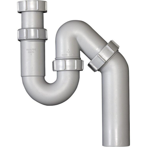 Intra vattenlås för kök, 1 1/2", grå