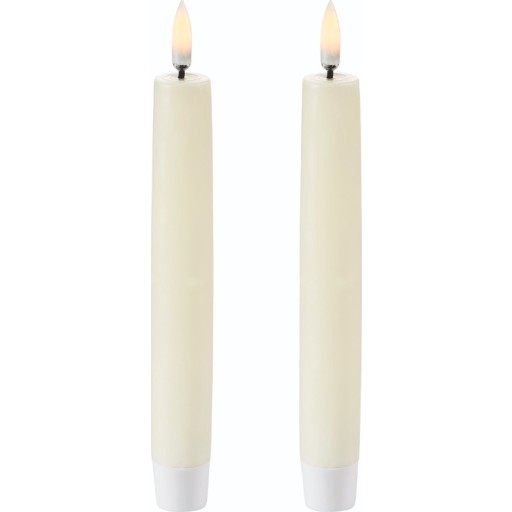 6 stk Uyuni LED kronelys, batteri, råhvid