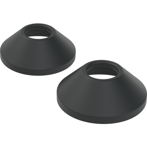 Oras mat sort 3/4 vægroset med Ø70 mm i diameter - leveres i sæt a 2 stk.