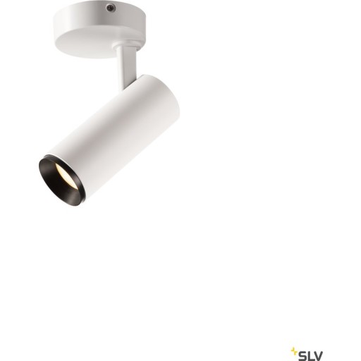 NUMINOS S, påbygningsspot, 3000K, 1020 lm, 36°, hvid/sort