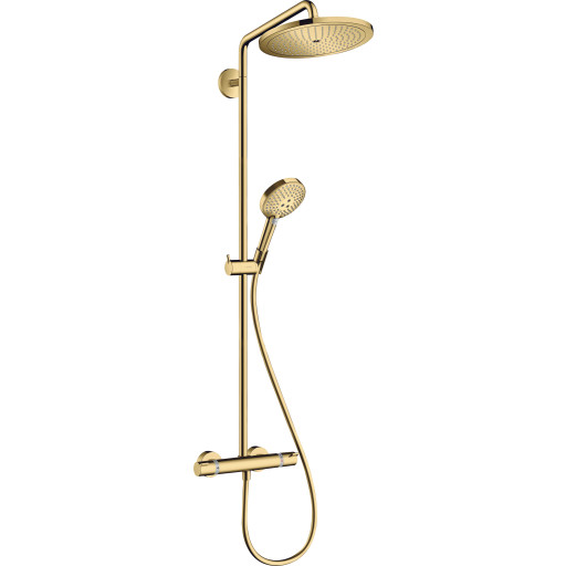 Hansgrohe croma select s showerpipe 280 1jet med termostat og håndbruser raindance select s 120 3jet, poleret guld-optik