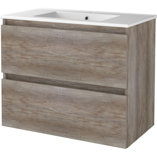 Sanibell Basicline møbelsæt med håndvask. 80x46cm, grebsfri. Skotsk eg