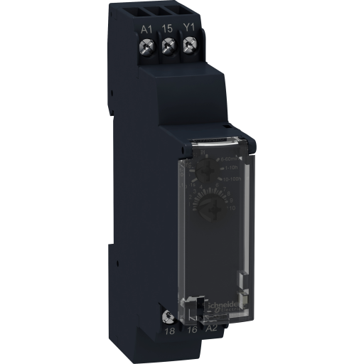 Billede af Tidsrelæ forsinket indkobling, 0,1S-100T, 1C/O, 5A, 24VDC/24-240VAC