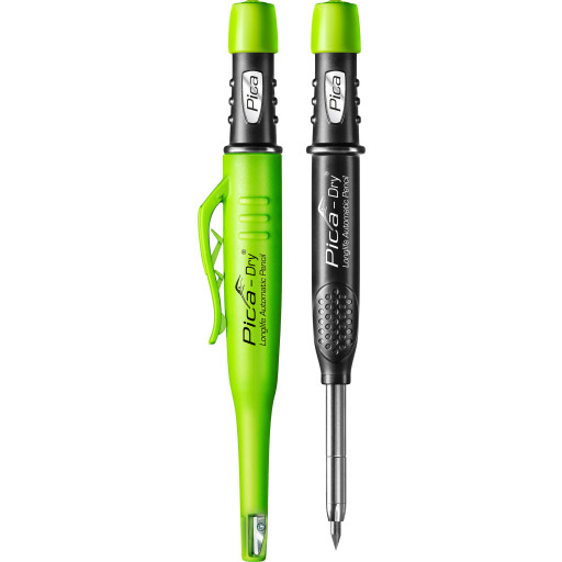 PICA DRY dybhulsmarkør pen med hylster. Den originale PICA pen i ny version med rullestop og endnu mere vand og støvtæt end tidlige