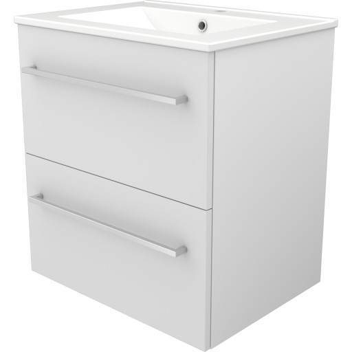 Sanibell Basicline møbelsæt med håndvask. 61x46cm hvid højglans