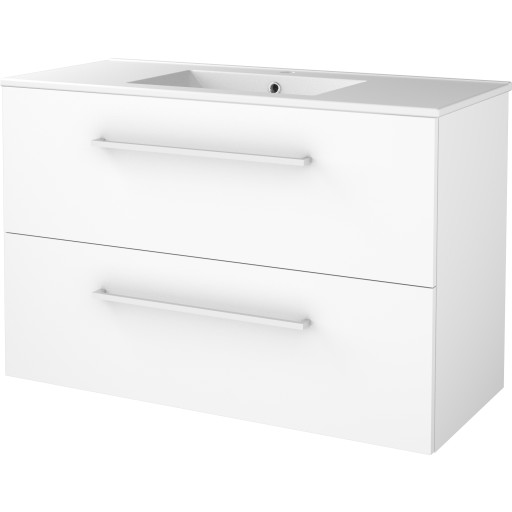 Sanibell Basicline møbelsæt med håndvask. 101x46cm hvid højglans