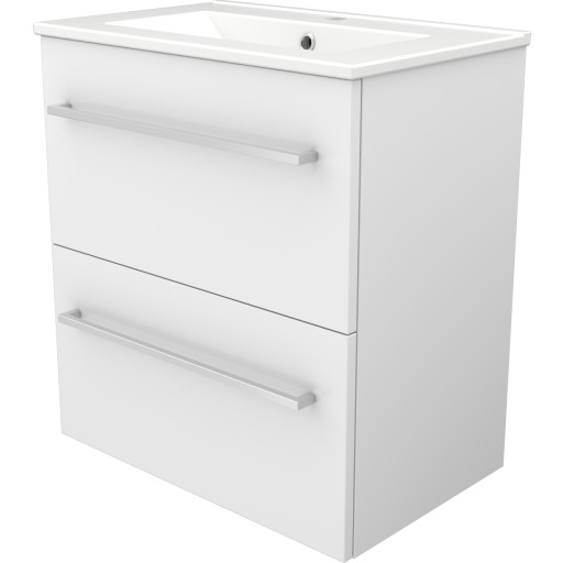 Sanibell Basicline møbelsæt med håndvask. 61x40cm. Hvid højglans