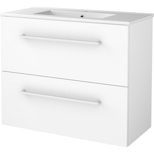 Sanibell Basicline møbelsæt med håndvask. 81x40cm hvid højglans