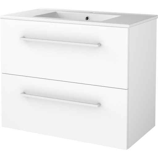 Sanibell Basicline møbelsæt med håndvask. 81x46cm hvid højglans