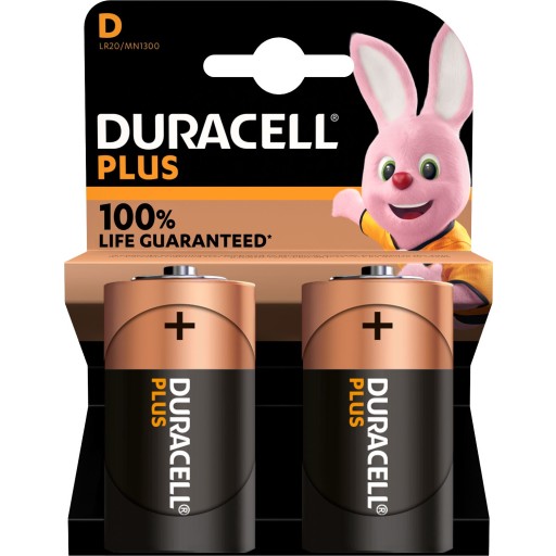 Duracell Plus D Alkaline Batterier - 2 stk. Hus &amp; hage > SmartHome &amp; elektronikk