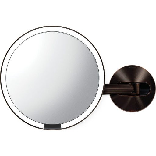 Simplehuman makeup spejl med lys, sensor, Ø23 cm, mørk bronze