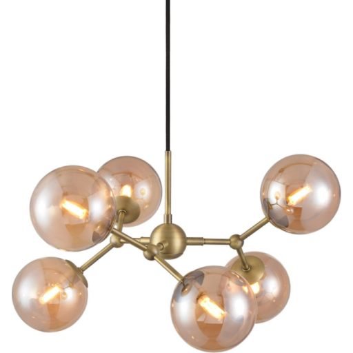 Halo Design Atom Large lysekrone, ravfarvet