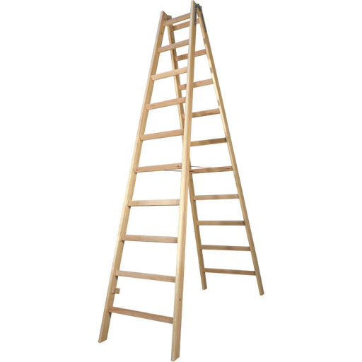 Jumbo proff wienerstige i træ 270 cm 10 trin billede