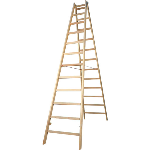 Jumbo Proff wienerstige i træ 317 cm - 12 trin billede