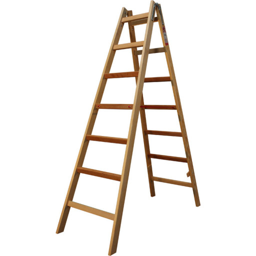 Jumbo wienerstige 2x7 trin i massiv træ 1,88 meter