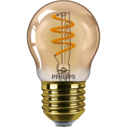 Billede af 10 stk Master Value LED Krone Dæmpbar 2,6W E27 Guld P45 Spiral 136lm
