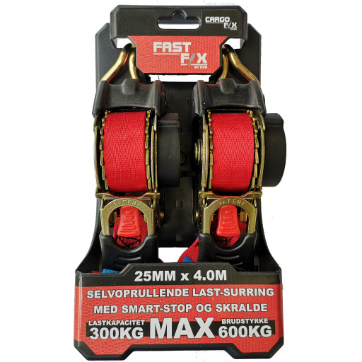 Cargofix Fastfix surringssæt 25mmÃ4m 600kg, 2 stk