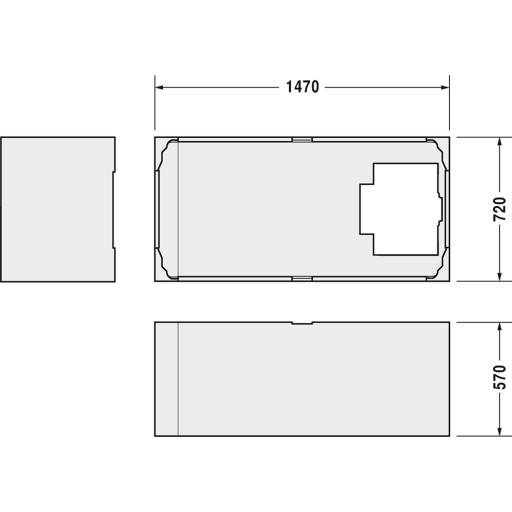 Duravit Starck monteringskasse 150x75cm til 700332