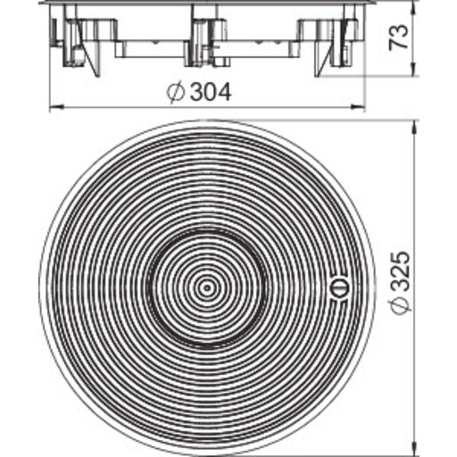 Billede af Komponentindsats t/våd pleje m/dæksel 325x325x74, GRAF9-2 U 9011
