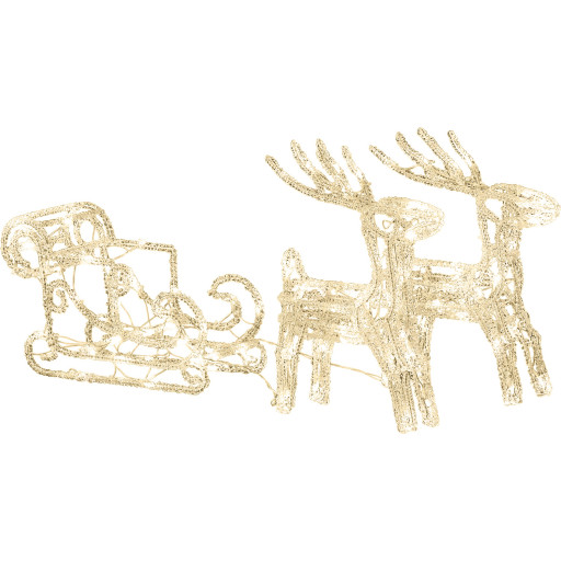 Konstsmide julelandsskab rensdyr med slæde billede