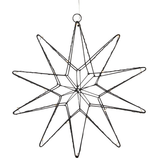 Markslöjd Gleam julestjerne med lys, sort