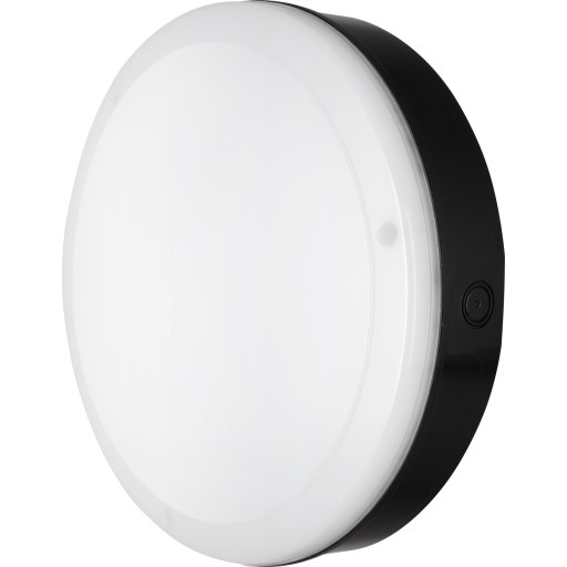 Ledvance Surface Bulkhead udendørs væglampe med sensor, sort, 4000K, Ø30 cm