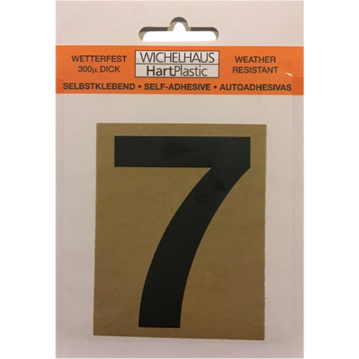Selvklæbende klistermærke tal 7 i sort - 50mm