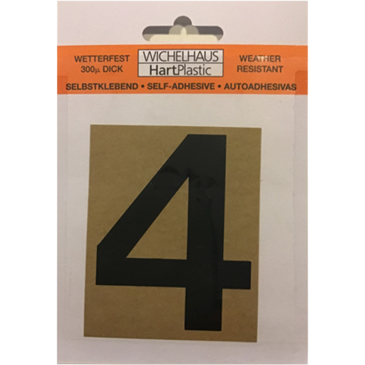 Selvklæbende klistermærke tal 4 i sort - 50mm