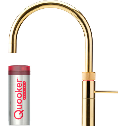 Quooker Fusion Round Pro3 køkkenarmatur, kogende vand, messing