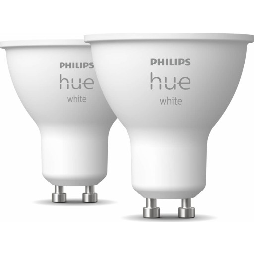 Philips Hue White - LED-spot lyspære - GU10 - 4.2 W (tilsvarende 50 W) - klasse E - blødt varmt hvidt lys - 2700 K (pakke med 2)