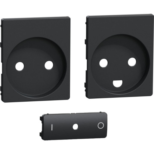 LK Fuga Wiser stikkontakt med jord, 1½ modul, koksgrå